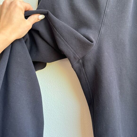 ATHLETA Retroplush Velvet Straight Leg Pants BLACK Size Large Snap Side $119 - Picture 4 of 8